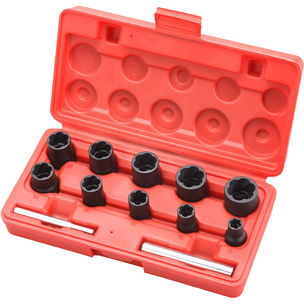 Set de dados (copas) de torsión con cuadro de 3/8” + 1/2” (12 piezas)