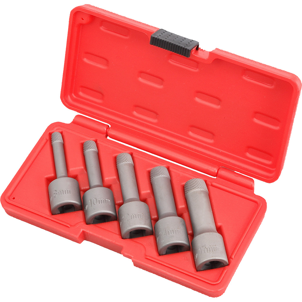 Extractores de pernos con cuadro de 1/2” (5 piezas)